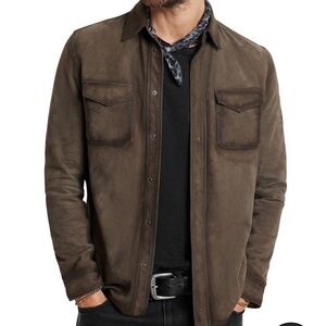 John Varvatos Izzy Suede Shirt Jacket